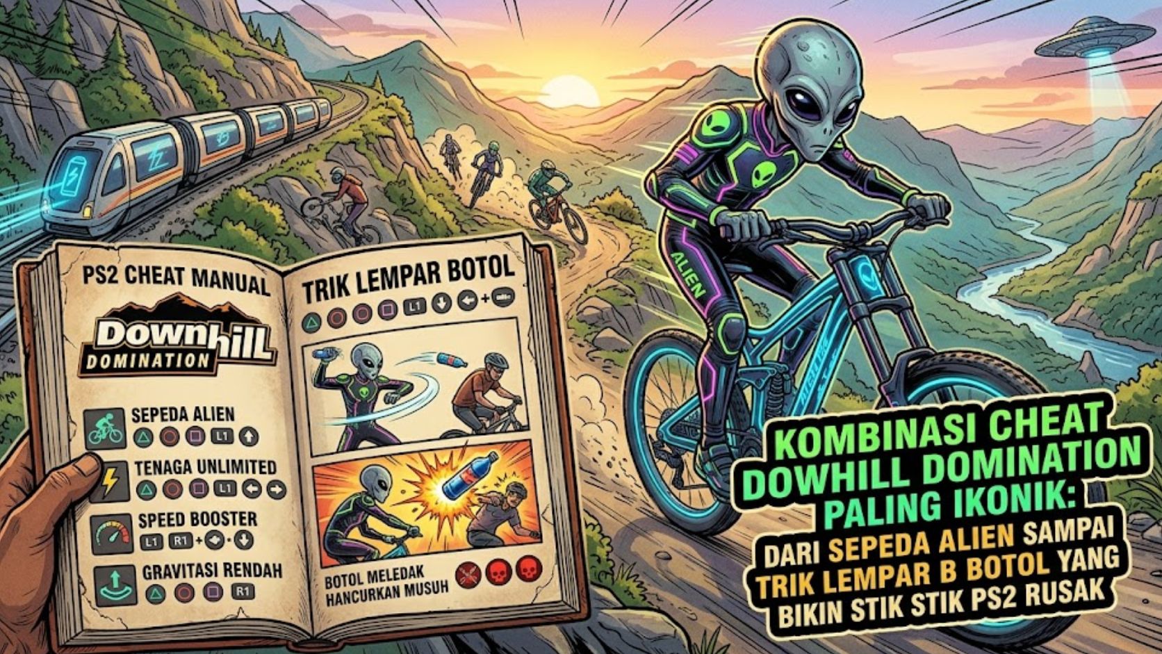 Kombinasi Cheat Downhill Domination Paling Ikonik: Dari Sepeda Alien Sampai Trik Lempar Botol yang Bikin Stik PS2 Rusak