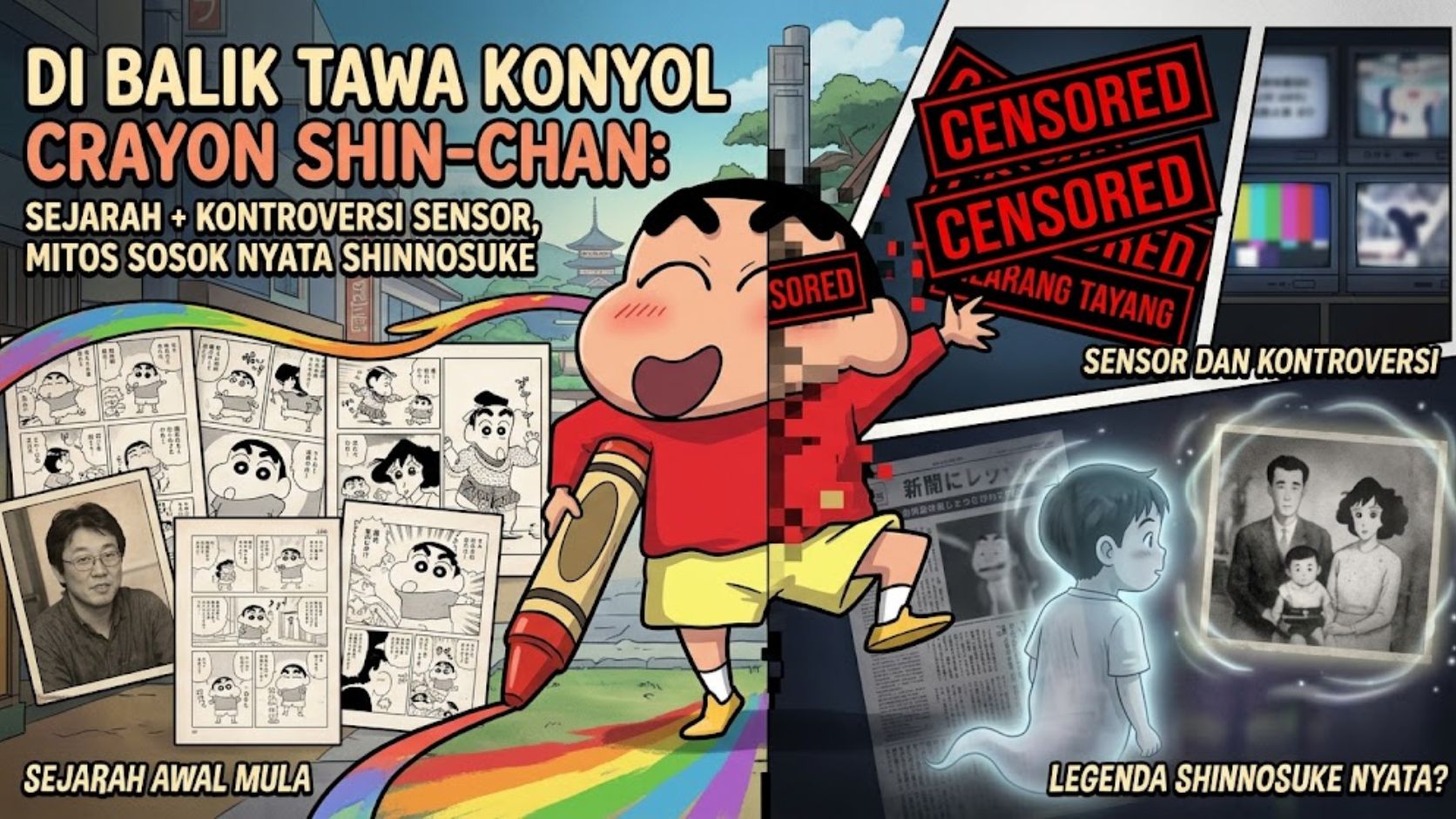 Di Balik Tawa Konyol Crayon Shin-chan: Sejarah, Kontroversi Sensor, dan Mitos Sosok Nyata Shinnosuke
