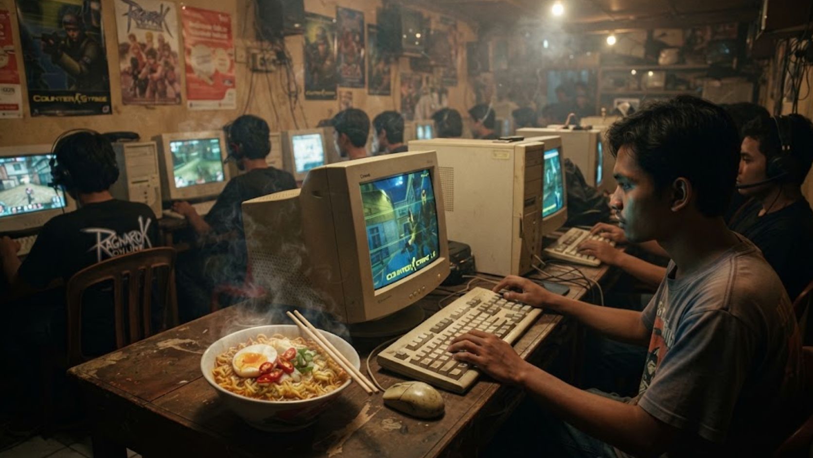 Aroma Mie Instan dan Rental PC: Suka Duka Nongkrong di Warnet Zaman Dulu